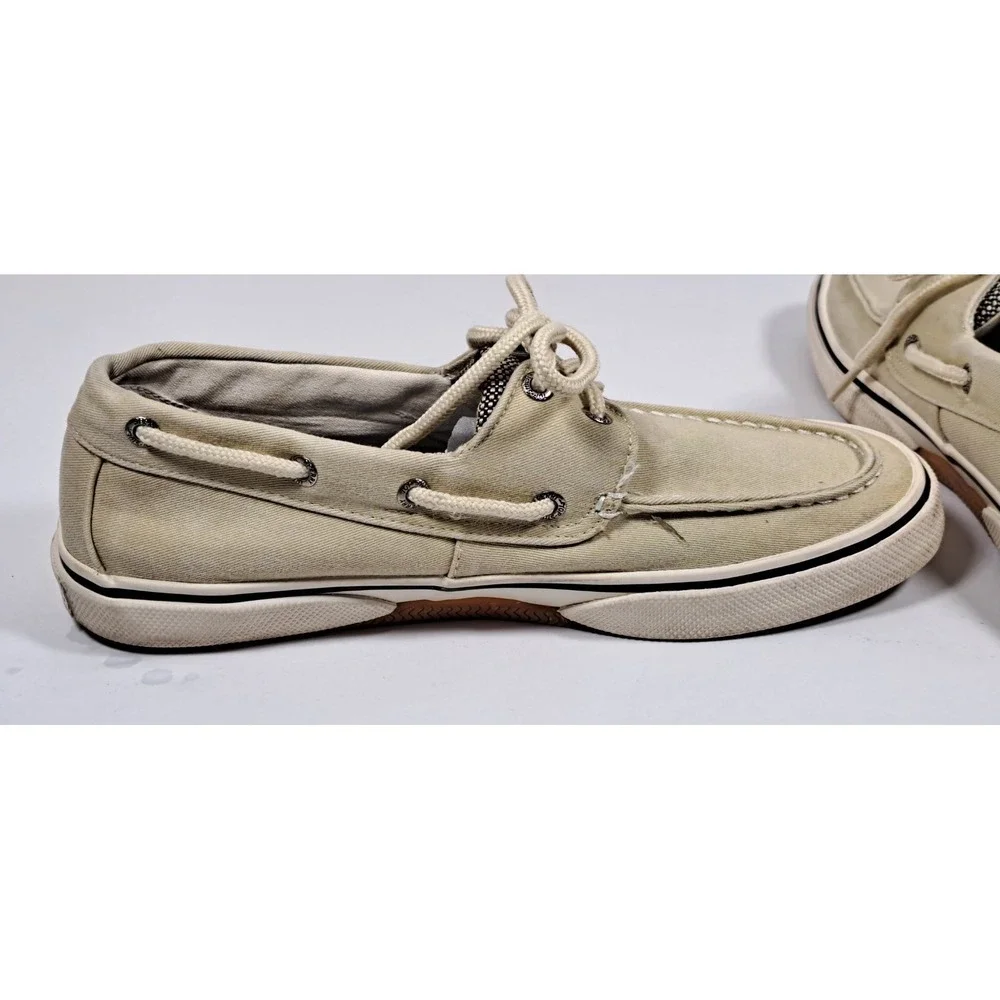 Sperry Top‎ Siders Men's Halyard 2-Eye Boat Shoes Tan Beige Size 8M